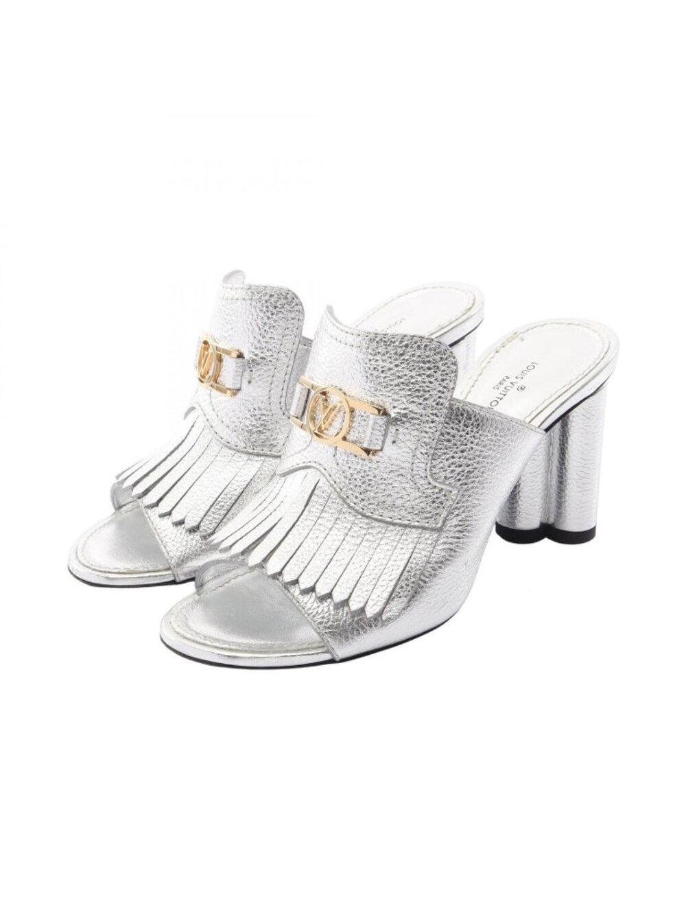 Louis Vuitton Mules Indiana Line Silver Leather